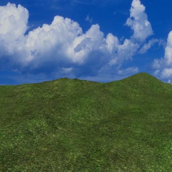 Hill Landscape With Blue Sky