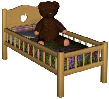 Crib Bed With Stuffed Toy