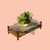 Couch Table With Potted Plant