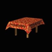 Livingroom Table With Cloth Covered