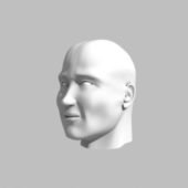 Lowpoly Man Head Sculpture