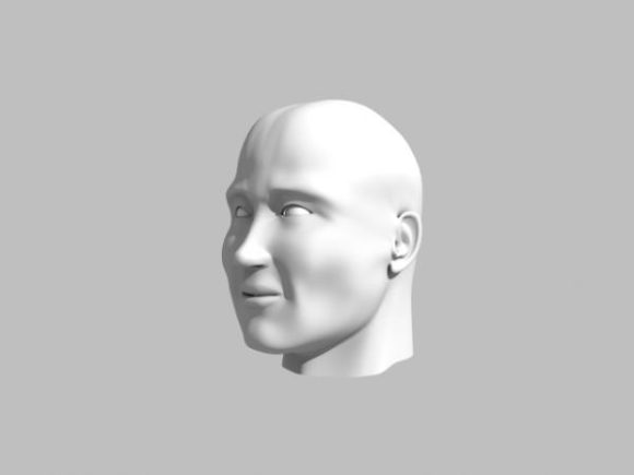Lowpoly Man Head Sculpture