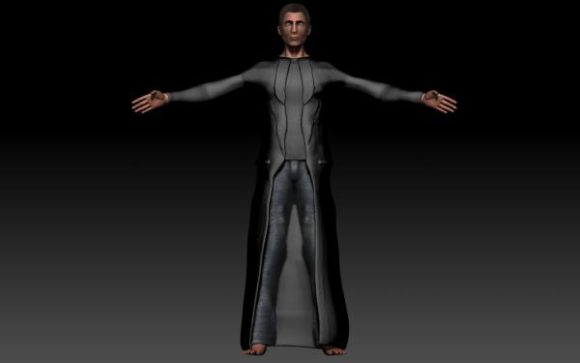 Male Character In Black Suit