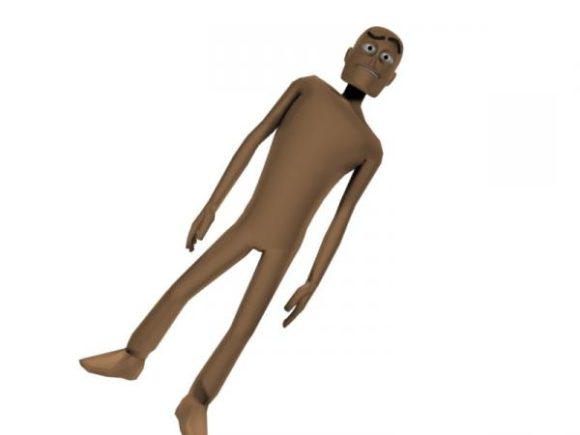 Cartoon Man Character With Rigged