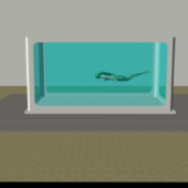 Cartoon Mermaid In Water Tank