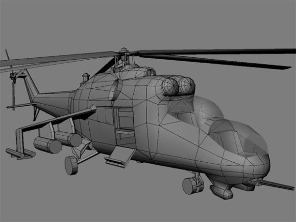Mi24 Soviet Helicopter With Gunship