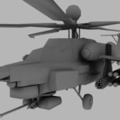 Mi28n Soviet Military Helicopter With Weapon Gunship