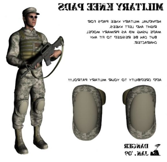 Military Soldier With Knee Pads