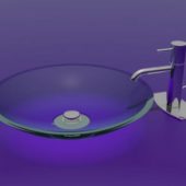 Faucet Round Glass Sink