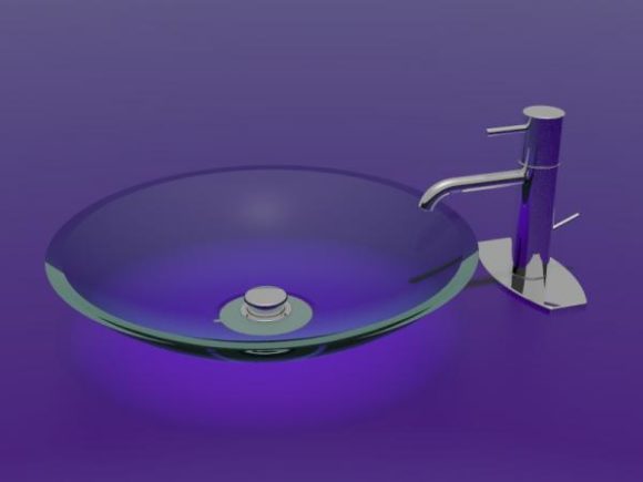 Faucet Round Glass Sink
