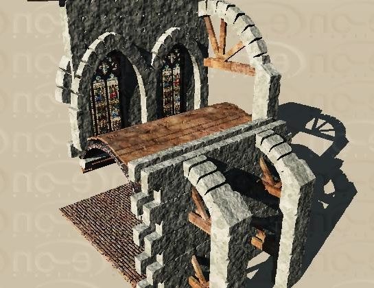 Medieval Cathedral Building, Church 3D Model - .Obj, .Vue - 123Free3DModels