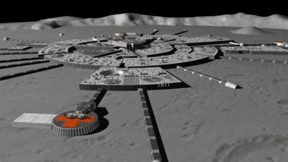 Sci-fi Moonbase Space Station