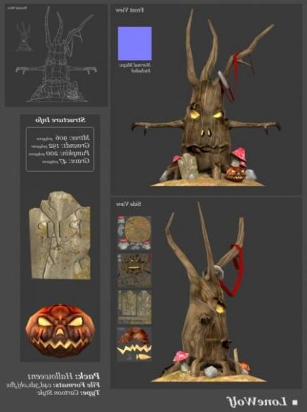Cartoon Tree For Halloween Decoration