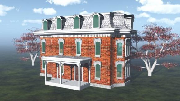 Vintage Townhouse Building Haunted Style