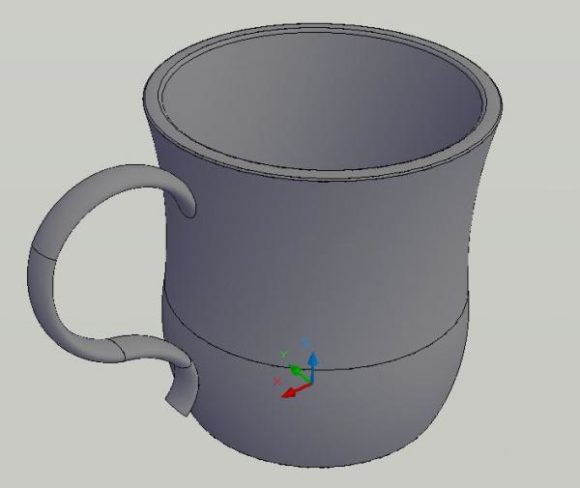 Porcelain Mug With Curved Handle