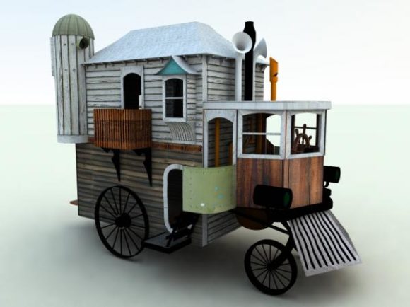 Cart Vehicle House Shape