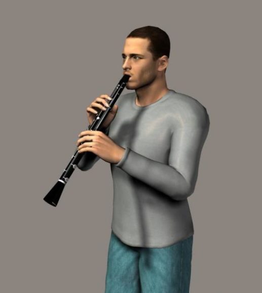 Man Play Clarinet