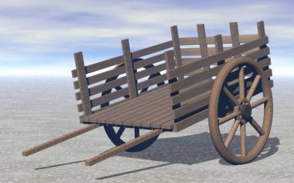 Old Wooden Wheel Cart