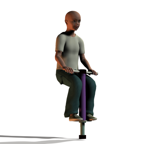 Man Character With Pogo Stick