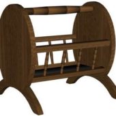 Vintage Crib Brown Wooden