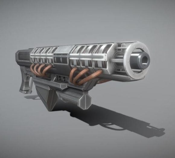 Sci-fi Railgun Prototype Weapon