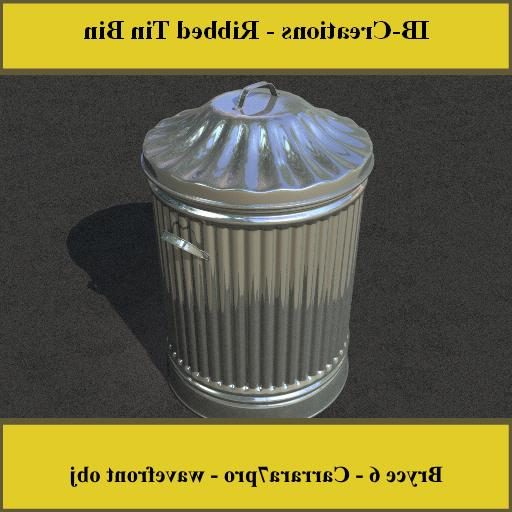 Ribbed Iron Trash Bin