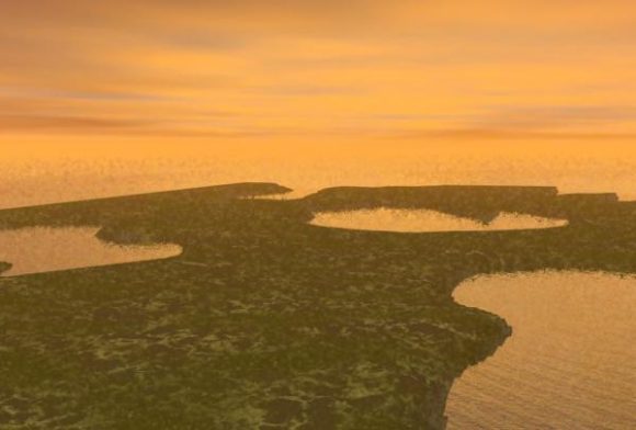 Romantic Lake Landscape Sunset