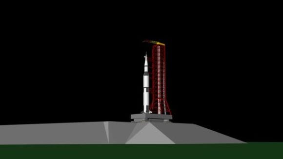 Saturn V Rocket Launchpad, Rocket 3D Model - .3ds, .Max - 123Free3DModels