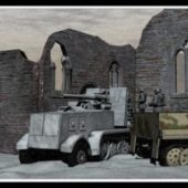 Military Truck Sdkfz9 Flakwaggen