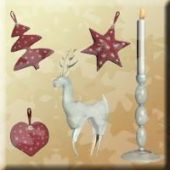 Greeting Christmas Star Tree Candle