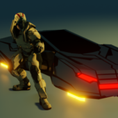 Fighter Robot With Concept Car