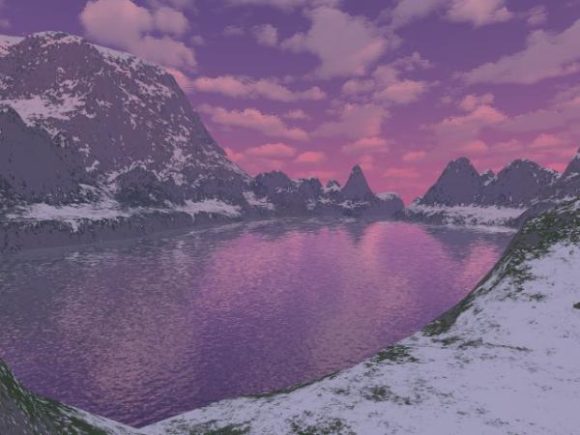 Snowy Mountain Lake Landscape
