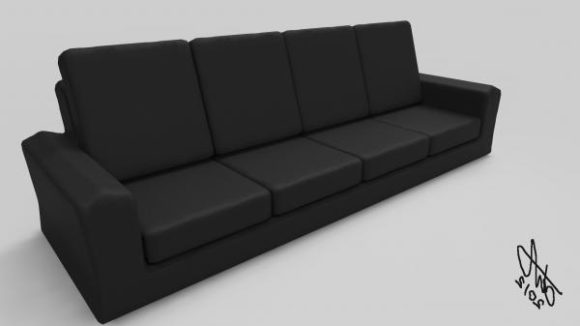 Black Fabric Sofa