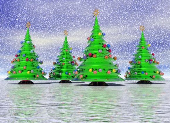 Cartoon Christmas Tree With Decoration