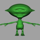 Green Alien Cartoon Character