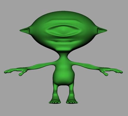 Green Alien Cartoon Character