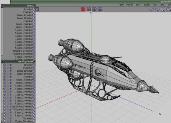 Steampunk Futuristic Spaceship