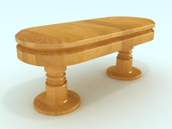 Solid Wooden Table Realistic