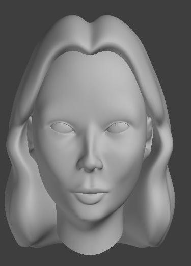 Young Girl Head Sculpture