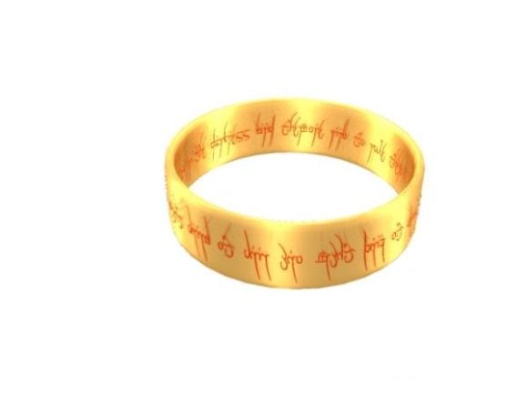 Golden Ring Carved Text