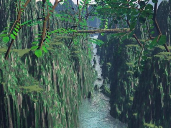 Ravine Waterfall Forest Landscape