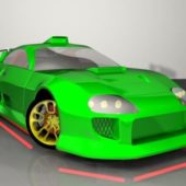 Green Toyota Supra Car
