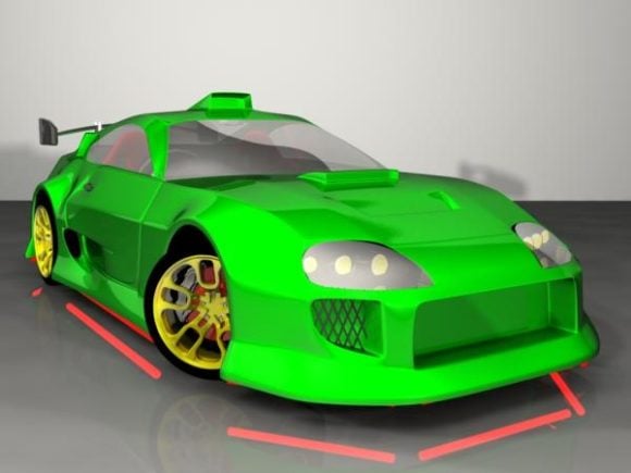 Green Toyota Supra Car