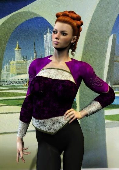 Purple Fashion Woman Character