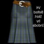 Belted Skirt Girl Fashion