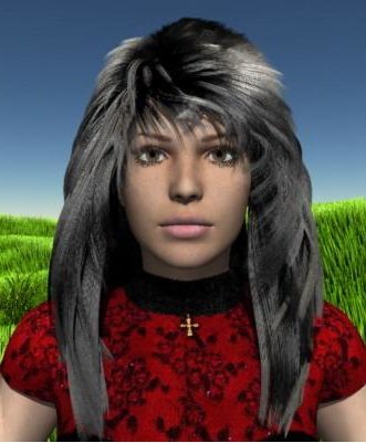 Young Girl Character With 80s Hair