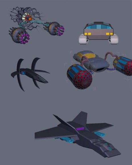 Various Spacecraft For Gaming Design