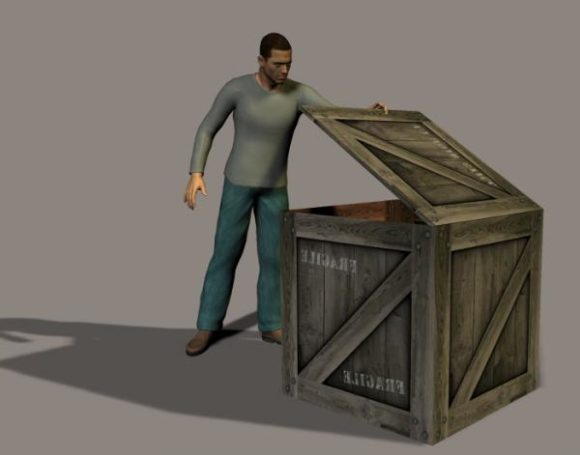 Man With Big Crate Box