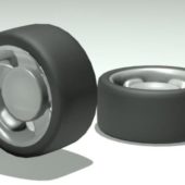 Car Wheel With Rim And Tire