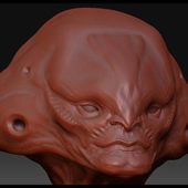 Alien Head Sculpture